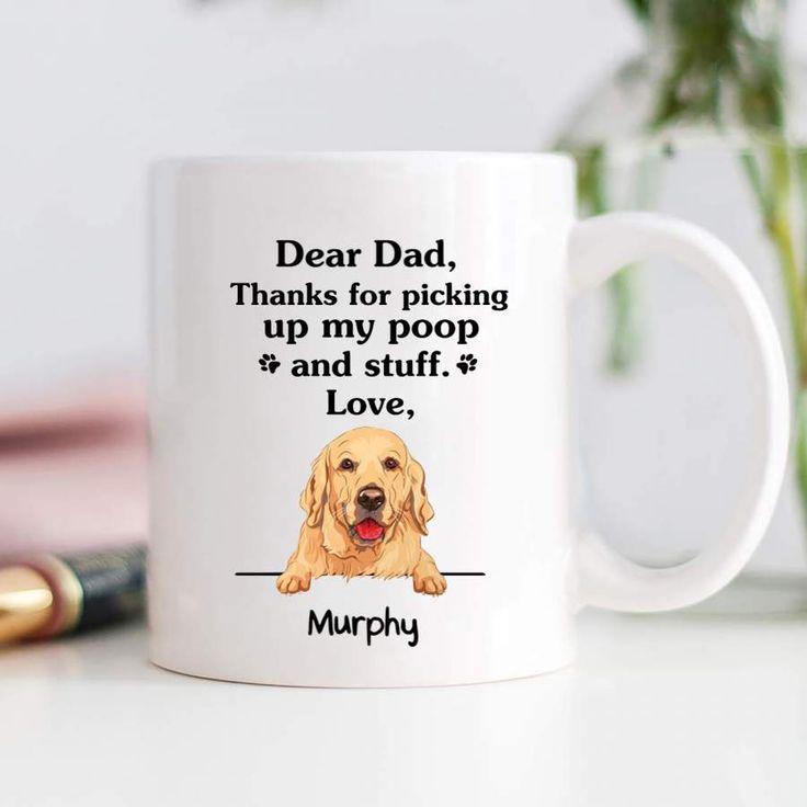 Personalized Mug – Thanks for picking up my poop and stuff – Funny Golden Retriever
