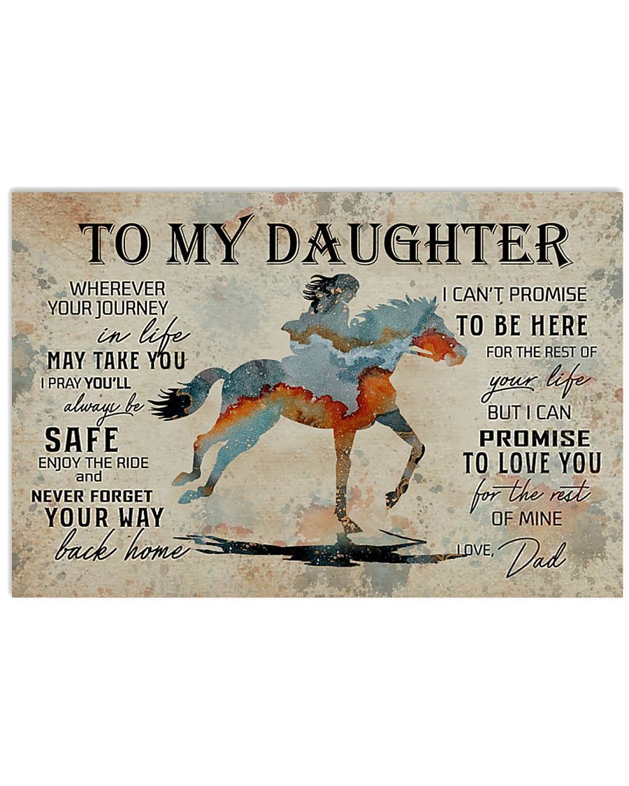 Horse Canvas To My Daughter Wall Art Decor