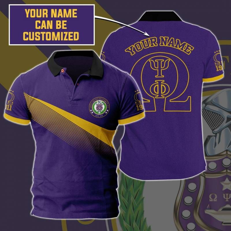 Omega Psi Phi Custom Name Custom Number Polo Shirt