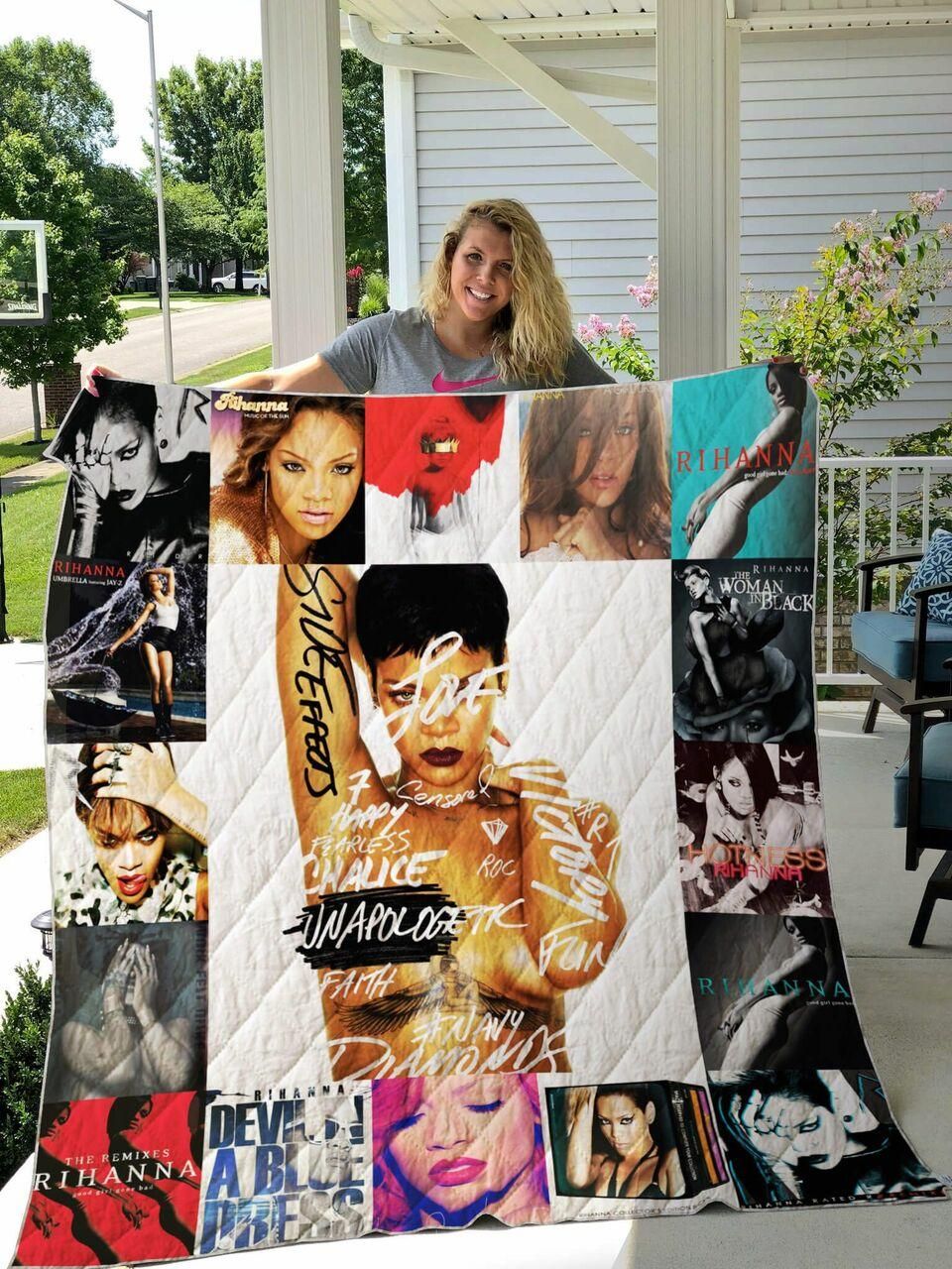 Rihanna Quilt Blanket For Fans