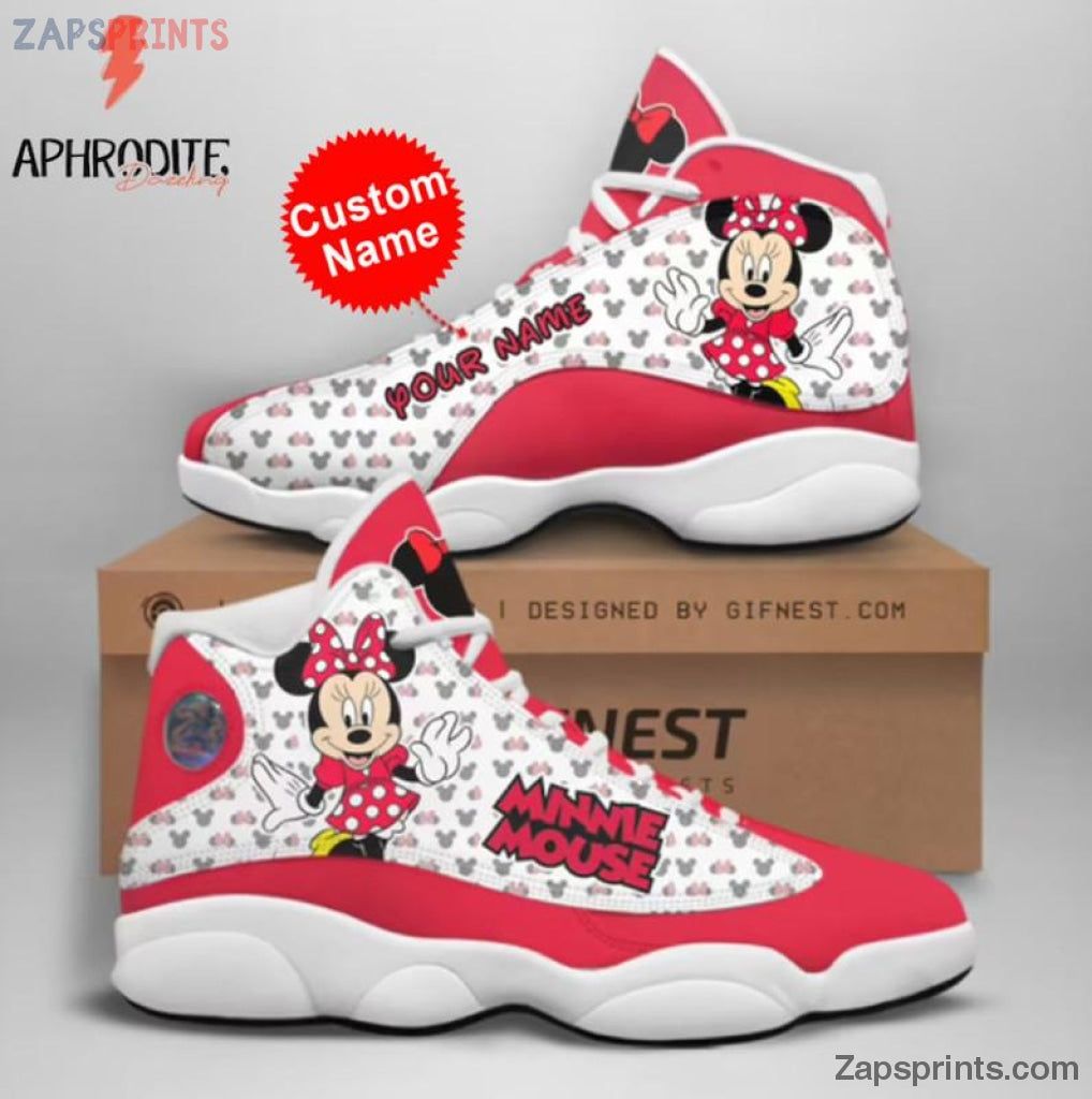 Minie Mouse Personalized Name Air Jd13 Sneakers Custom Shoes
