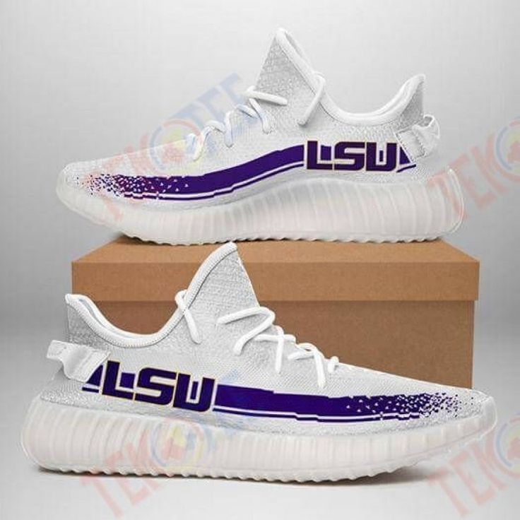 Mens Womens Lsu Tigers White Purple Running Shoes Yeezyv2 For Men And Women Beautiful And Quality Custom Shoes TDT318