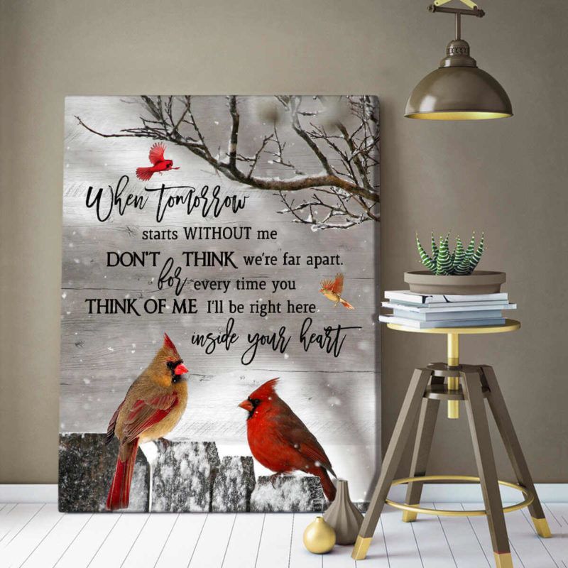 Top 10 Beautiful Cardinal Canvas IāM Right There Inside Your Heart Bereavement Wall Art Decor