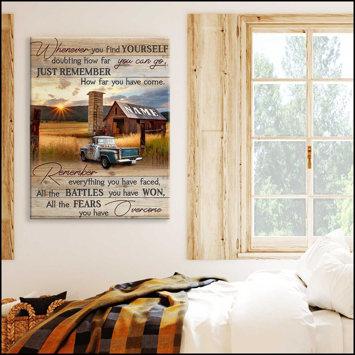 Custom Canvas Prints Personalized Gifts Farmhouse Wall Decor Old Barn And Pick Up Truck Whenever You Find Yourself
