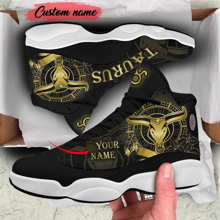 Taurus Air Jordan 13 Sneakers, Taurus Zodiac Jd13 Shoes